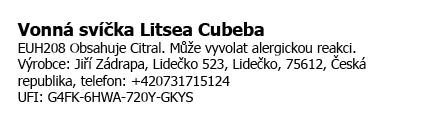Svíčka Srdce – Azurová / Litsea Cubeba / Květinka